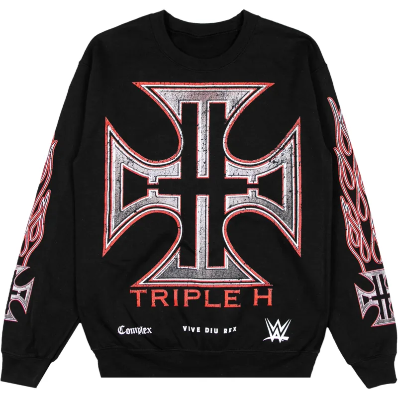 Men's Complex Black Triple H Long Live The King Sweatshirt sold by WWE