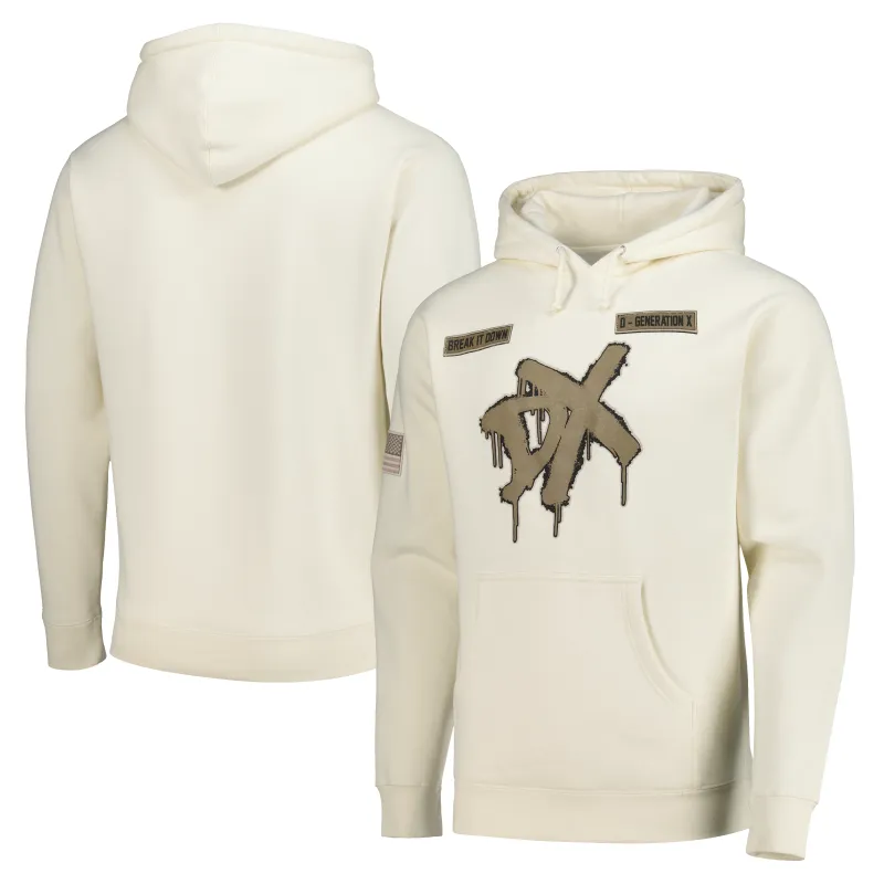 Men's Cream D-Generation X Spray Bone Hoodie sold by WWE
