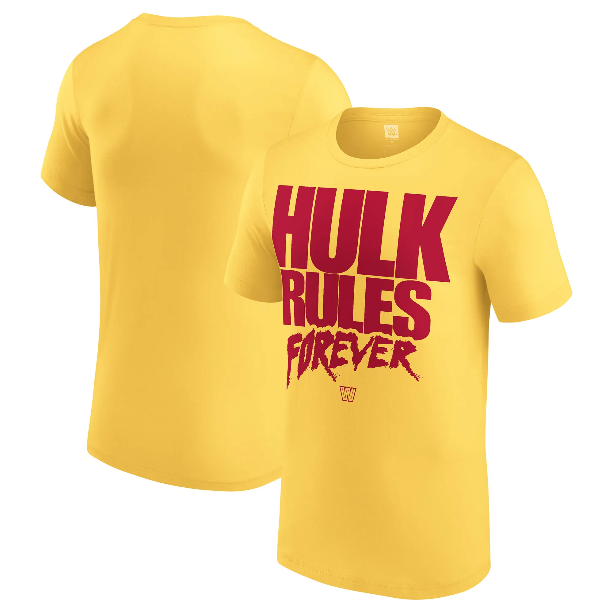 Men's Yellow Hulk Hogan Hulk Rules Forever T-Shirt sold by WWE