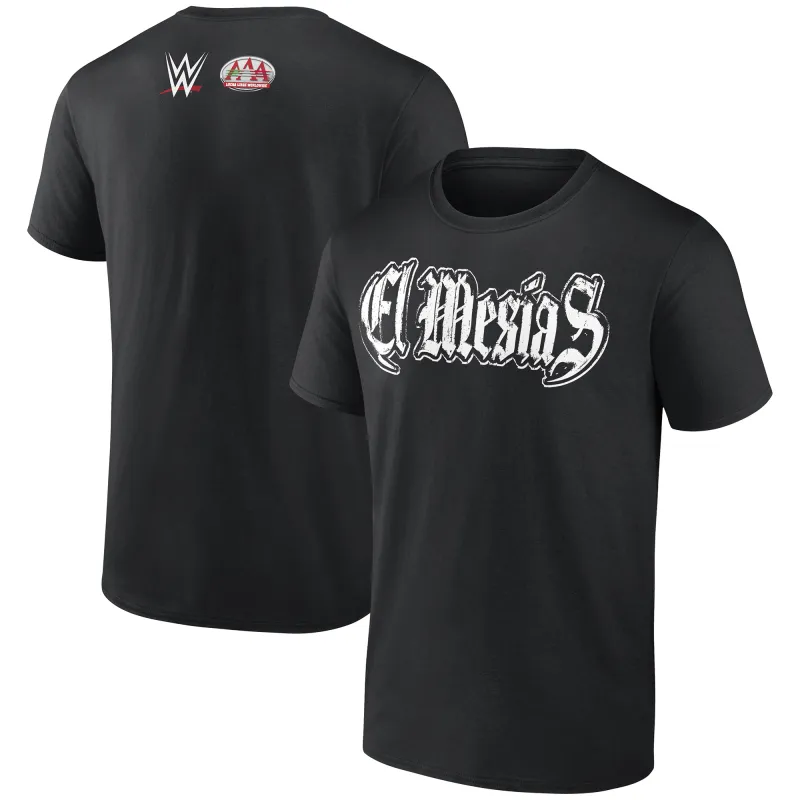 Men's Black El Mesías AAA Superstar T-Shirt made by WWE