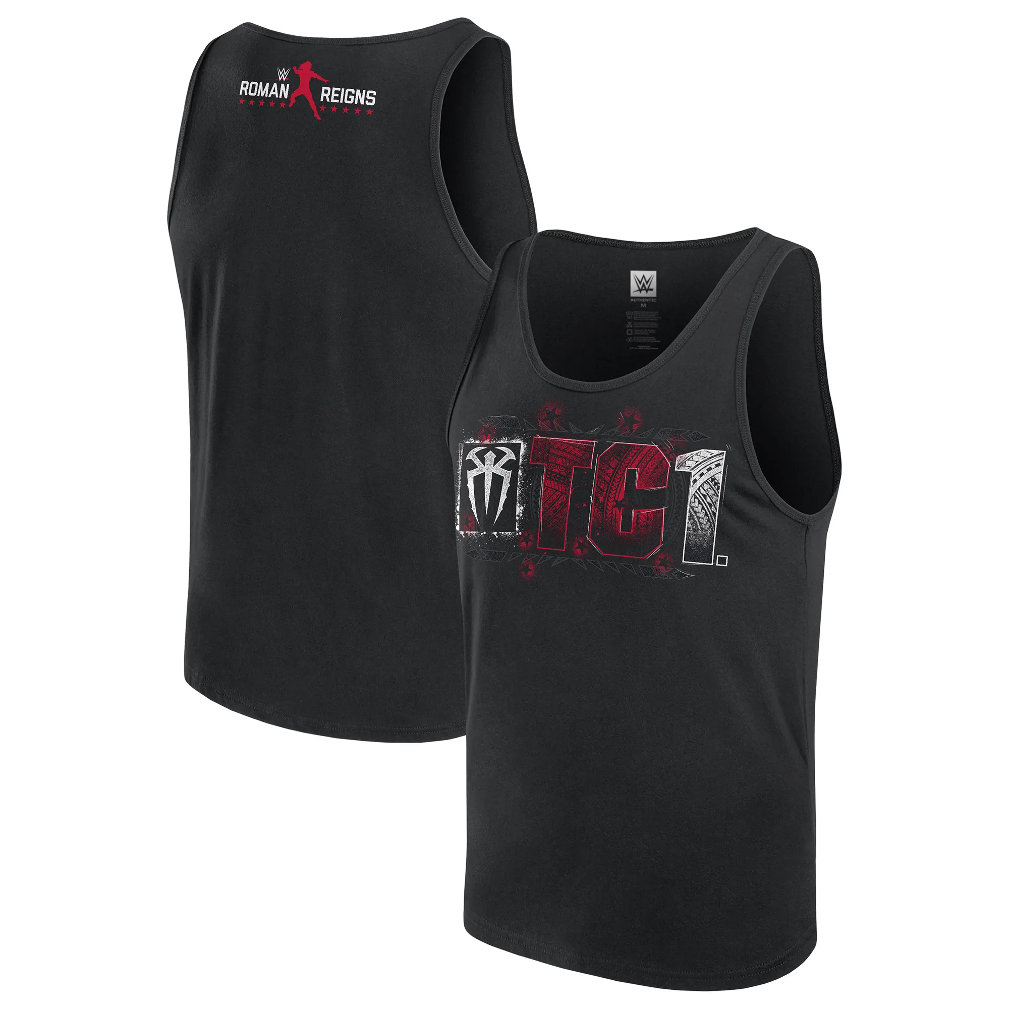 Men's Black Roman Reigns OTC 1 Tank Top sold by WWE