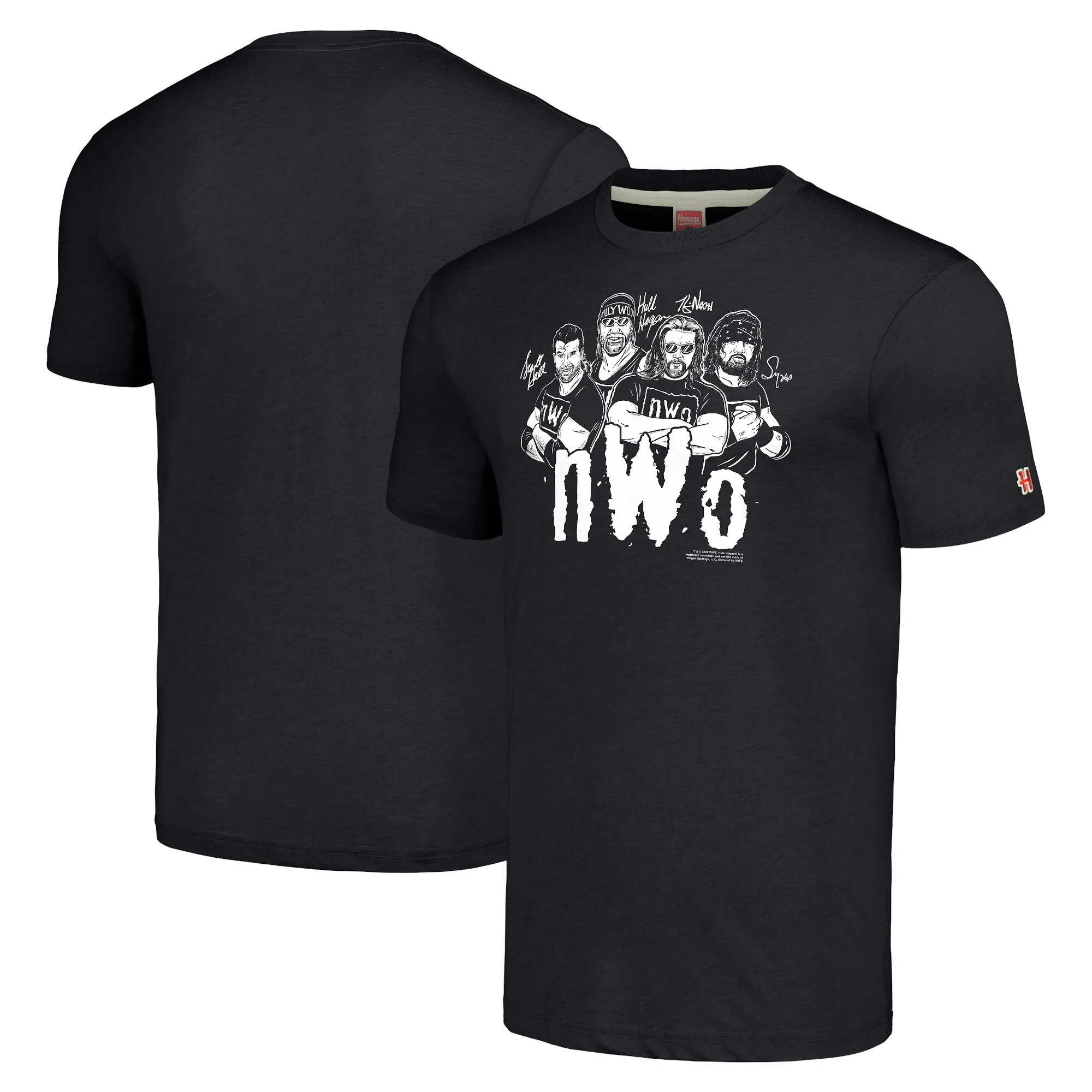 Men's Homage Black nWo Signature T-Shirt sold by WWE