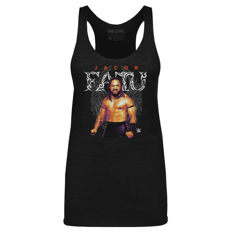 Women's 500 Level Heather Black Jacob Fatu Tribal Tri-Blend Tank Top sold by WWE