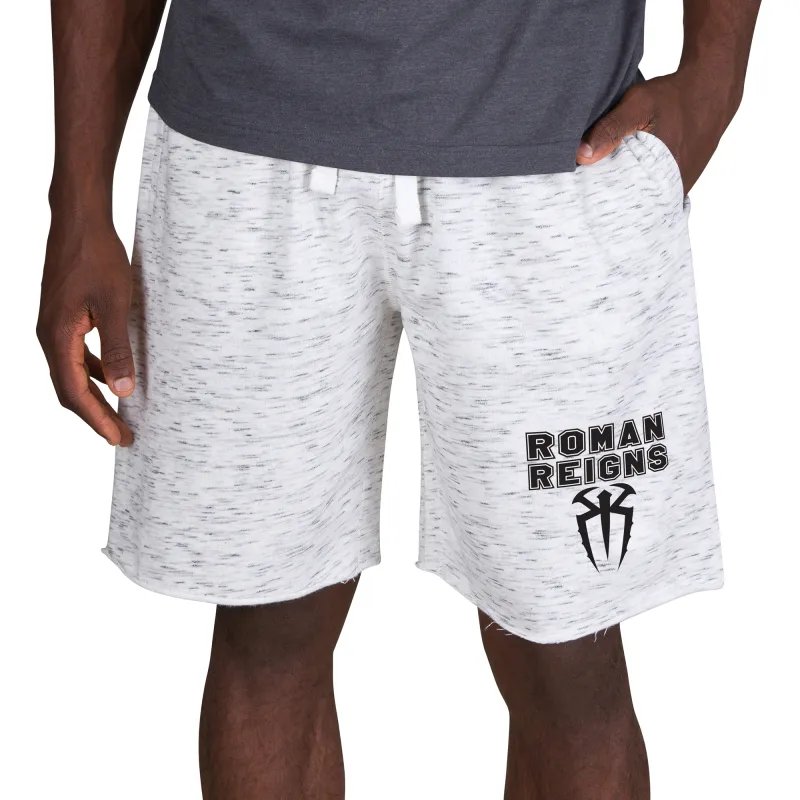 Men's Concepts Sport  White/Charcoal Roman Reigns Alley Fleece Shorts sold by WWE