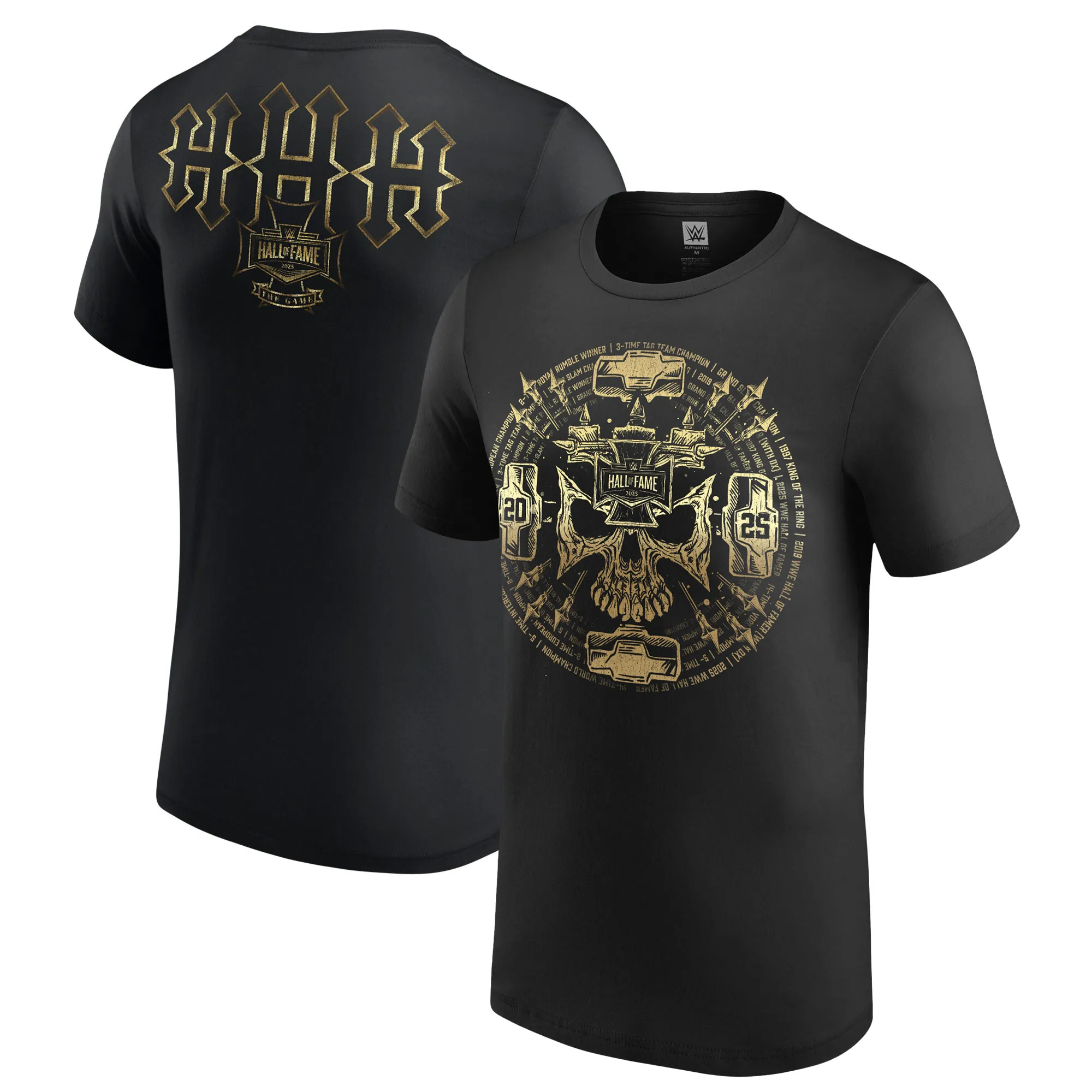 Men's Black Triple H WWE Hall of Fame Class of 2025 T-Shirt sold by WWE