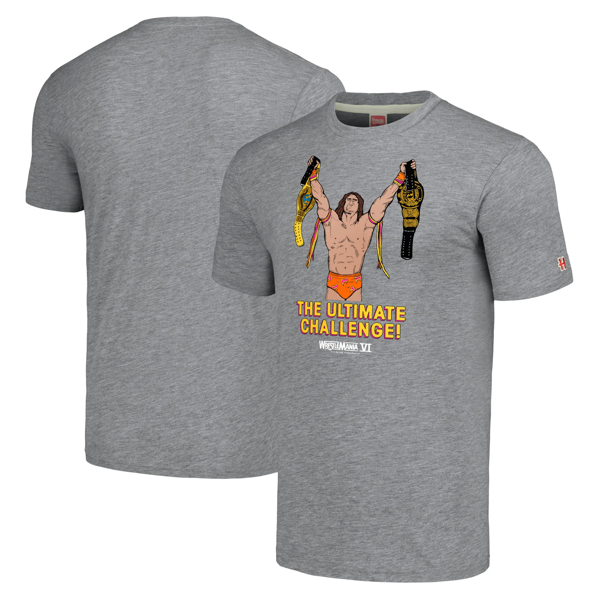Men's Homage Heather Gray The Ultimate Challenge T-Shirt sold by WWE