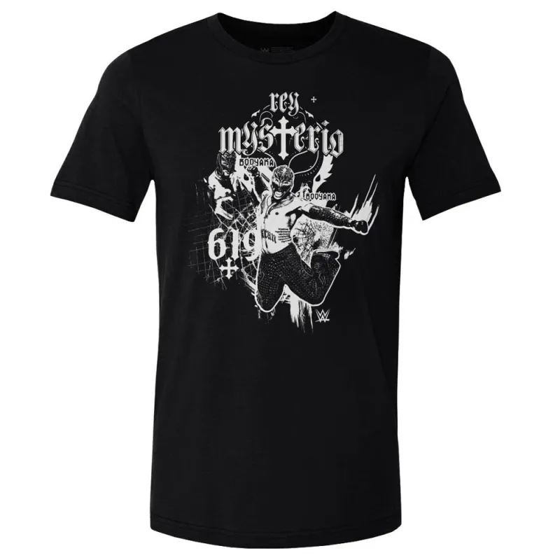 Men's 500 Level Black Rey Mysterio Mono T-Shirt made by 500 Level