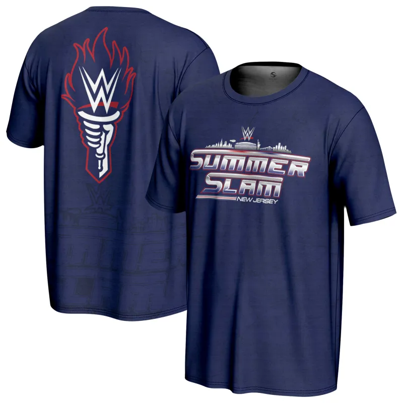 Men's ProSphere Navy SummerSlam 2025 City T-Shirt sold by WWE