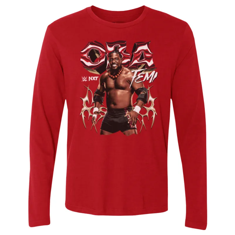 Men's 500 Level Red Oba Femi Pose Long Sleeve T-Shirt sold by WWE