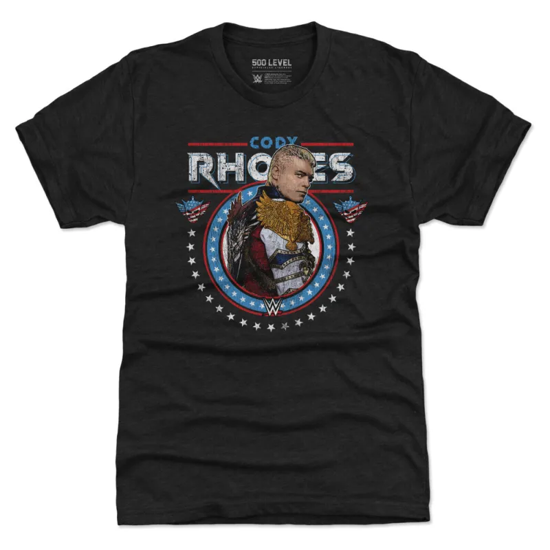 Men's 500 Level Heather Black Cody Rhodes Gritty Tri-Blend T-Shirt sold by WWE
