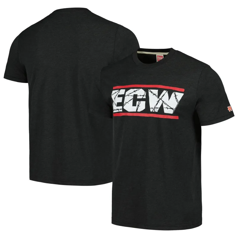 Men's Homage Heather Black ECW Tri-Blend T-Shirt made by HOMAGE