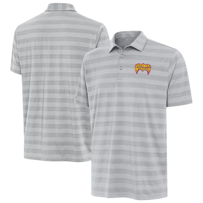 Men's Antigua Gray The Ultimate Warrior Tunnel Polo sold by WWE