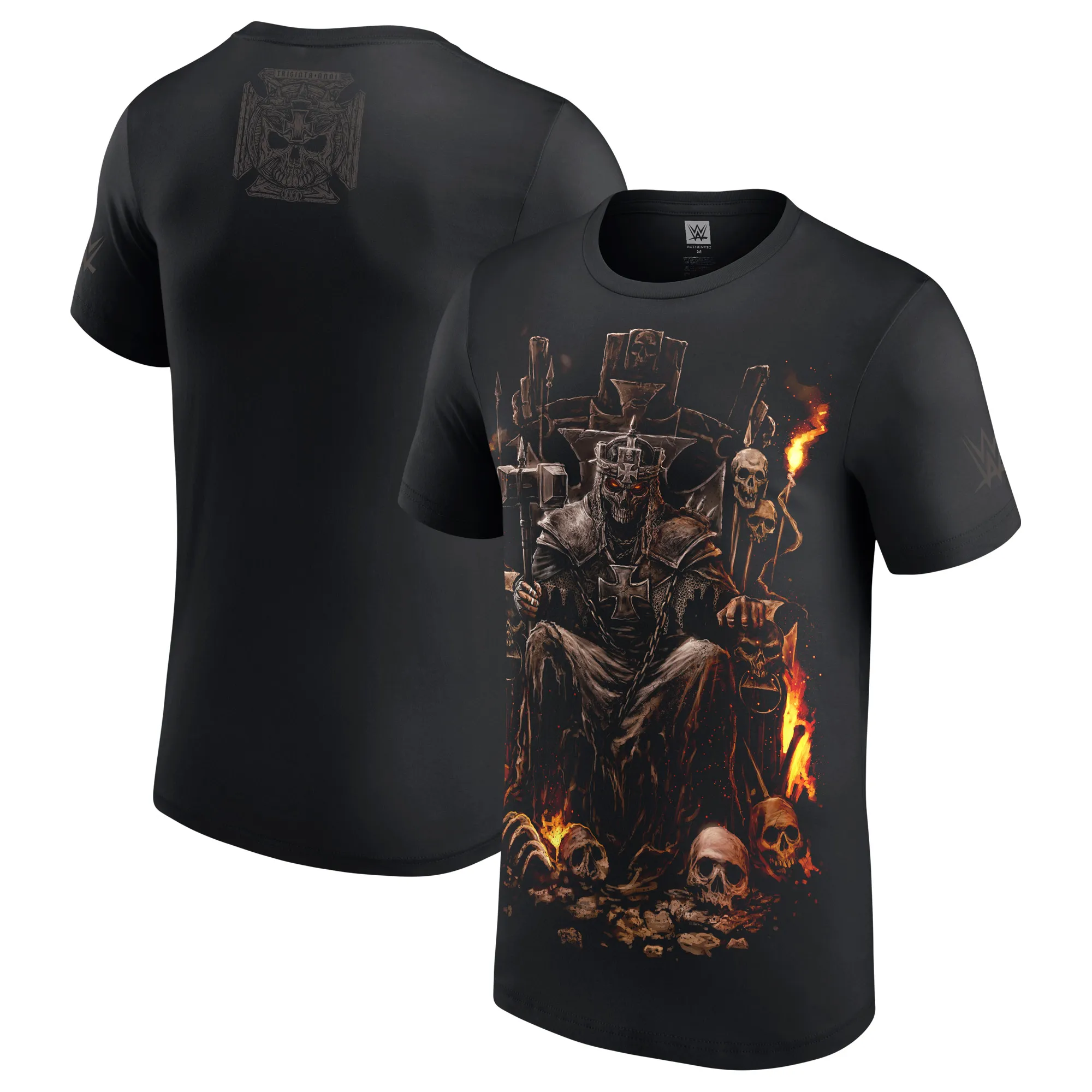 Men's Black Triple H Burning Throne T-Shirt sold by WWE