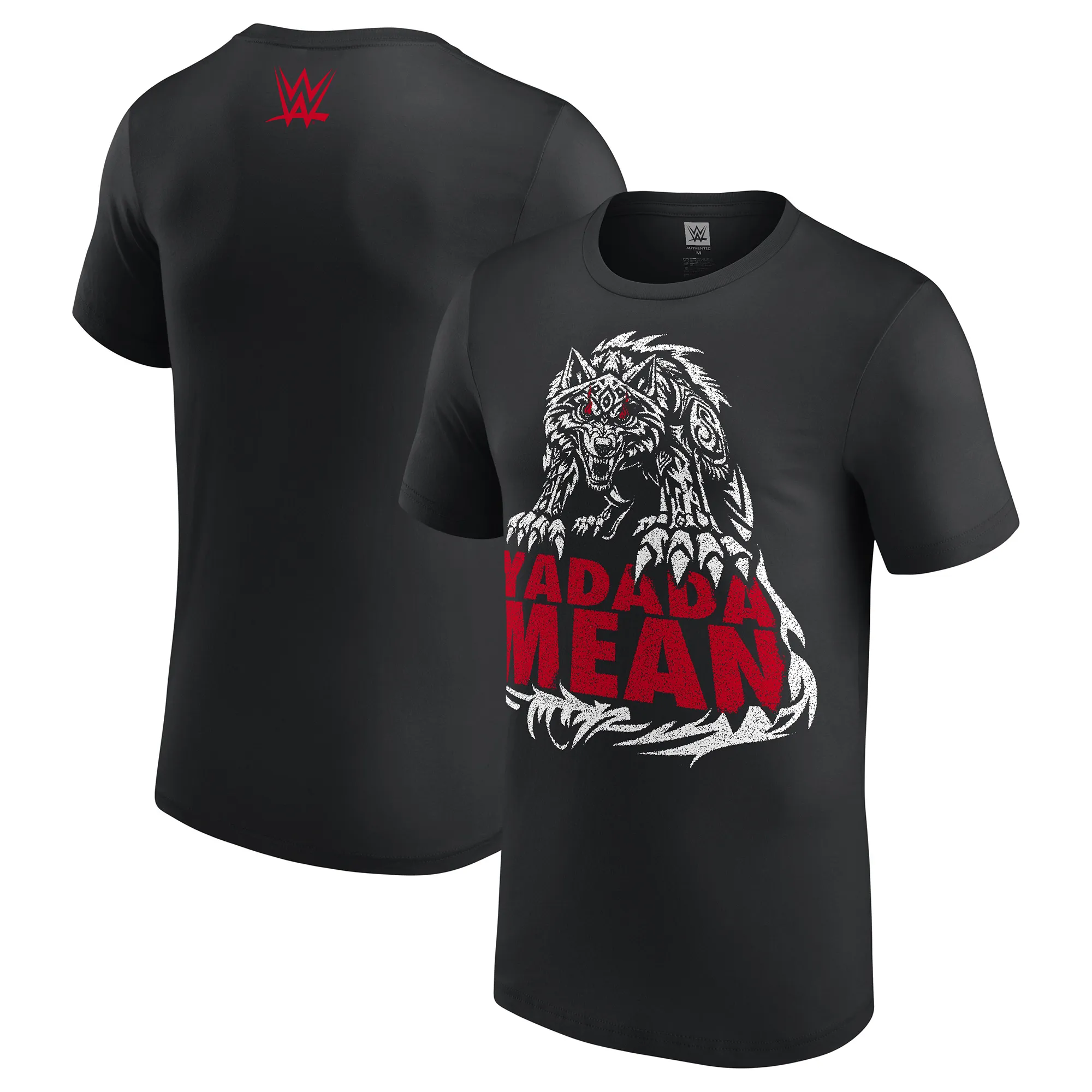 Men's Black Jacob Fatu Tribal Wolf Ya Dada Mean T-Shirt sold by WWE