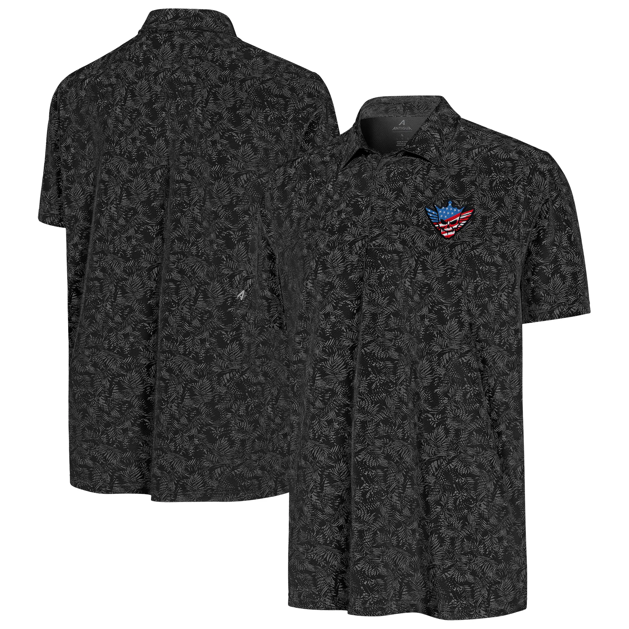 Men's Antigua Black Cody Rhodes Lush Polo sold by WWE