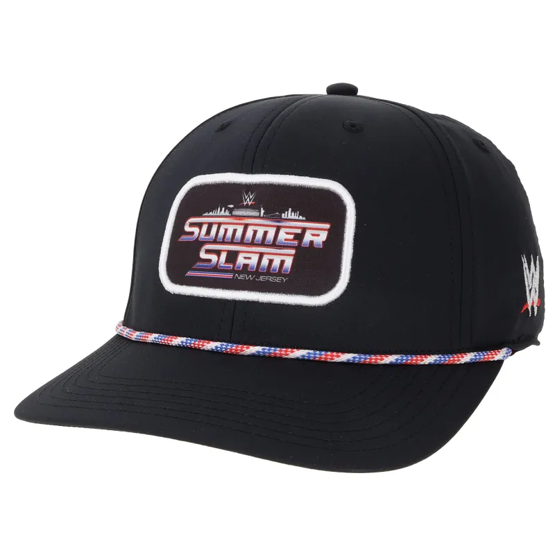 Men's Black SummerSlam 2025 City Logo Back 9 Adjustable Hat made by Legacy
