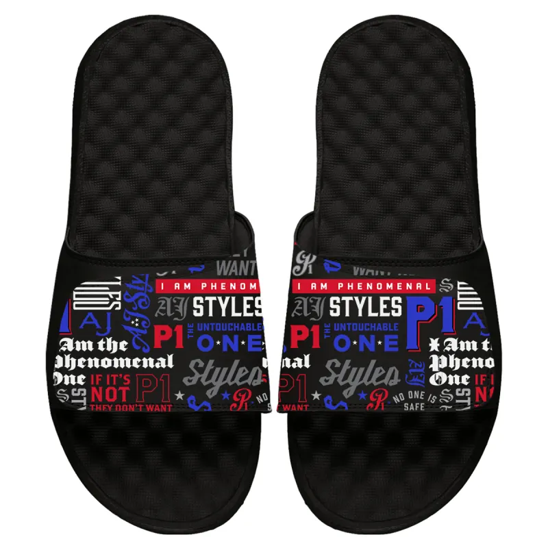 Men's ISlide  Black AJ Styles Slide Sandals sold by WWE