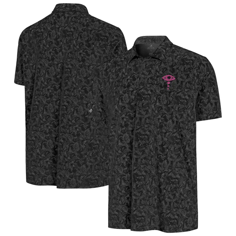Men's Antigua Black Liv Morgan Lush Polo sold by WWE