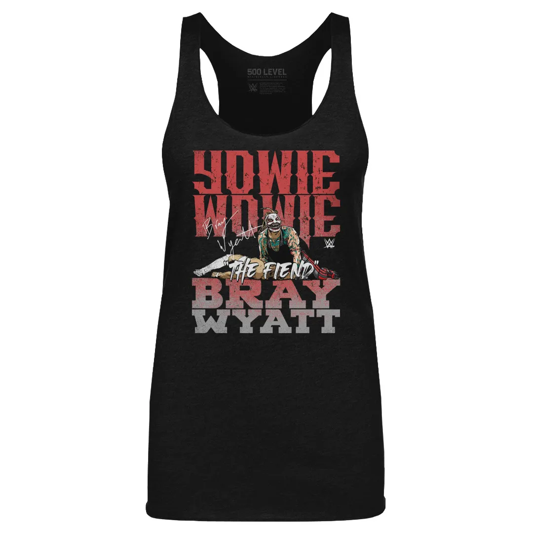 Women's 500 Level Heather Black Bray Wyatt Yowie Wowie Tri-Blend Tank Top sold by WWE
