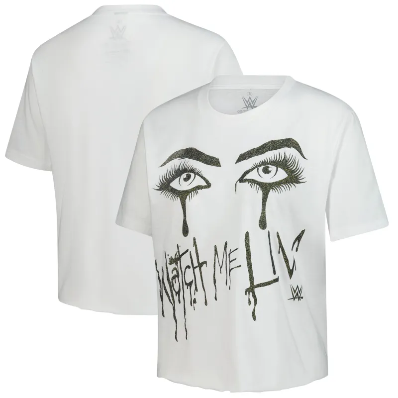 Women's Ripple Junction White Liv Morgan "Liv Eyes" Crop T-Shirt sold by WWE