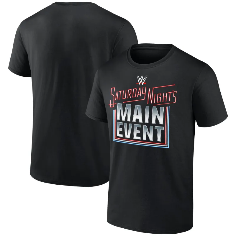 Men's Black WWE Saturday Night's Main Event T-Shirt sold by WWE