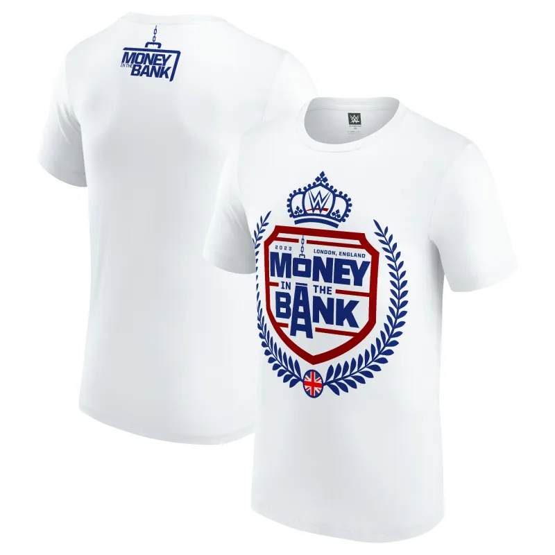 Men's White Money in the Bank 2023 Crest T-Shirt sold by WWE