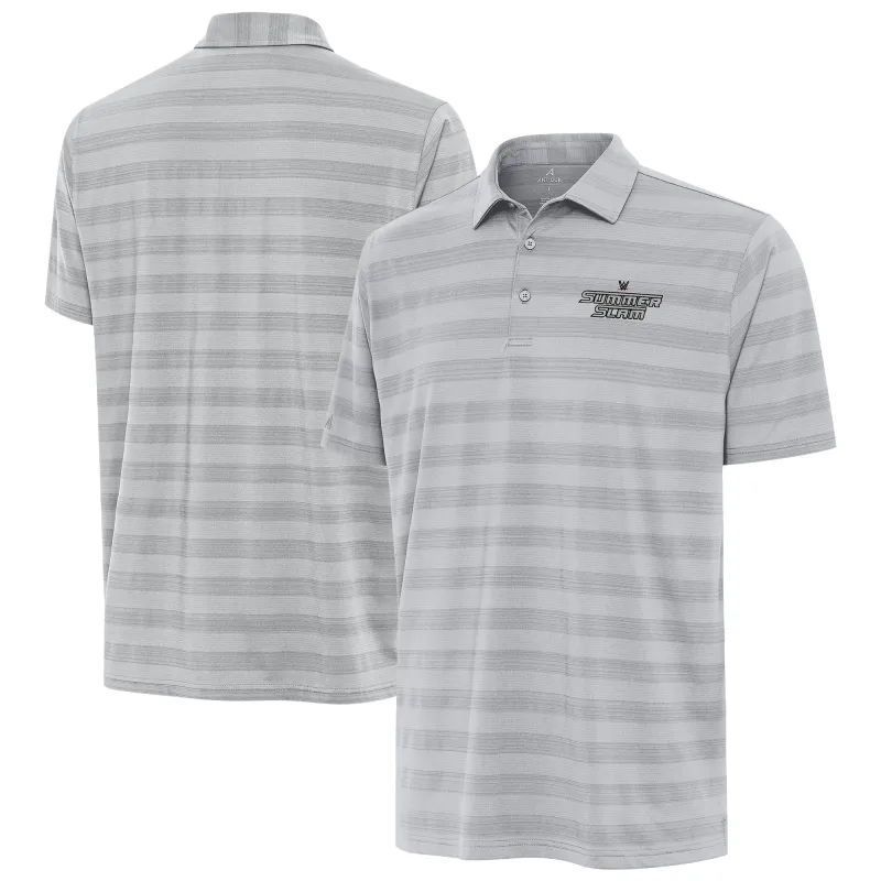 Men's Antigua Gray SummerSlam Tunnel Polo sold by WWE
