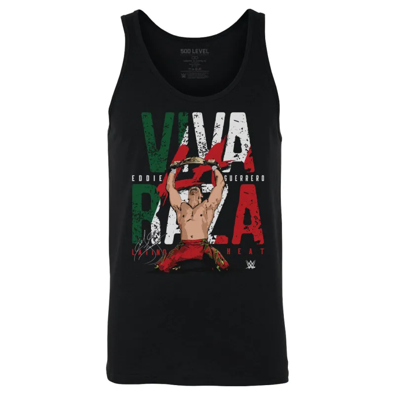 Men's 500 Level Black Eddie Guerrero Viva La Raza Tank Top sold by WWE