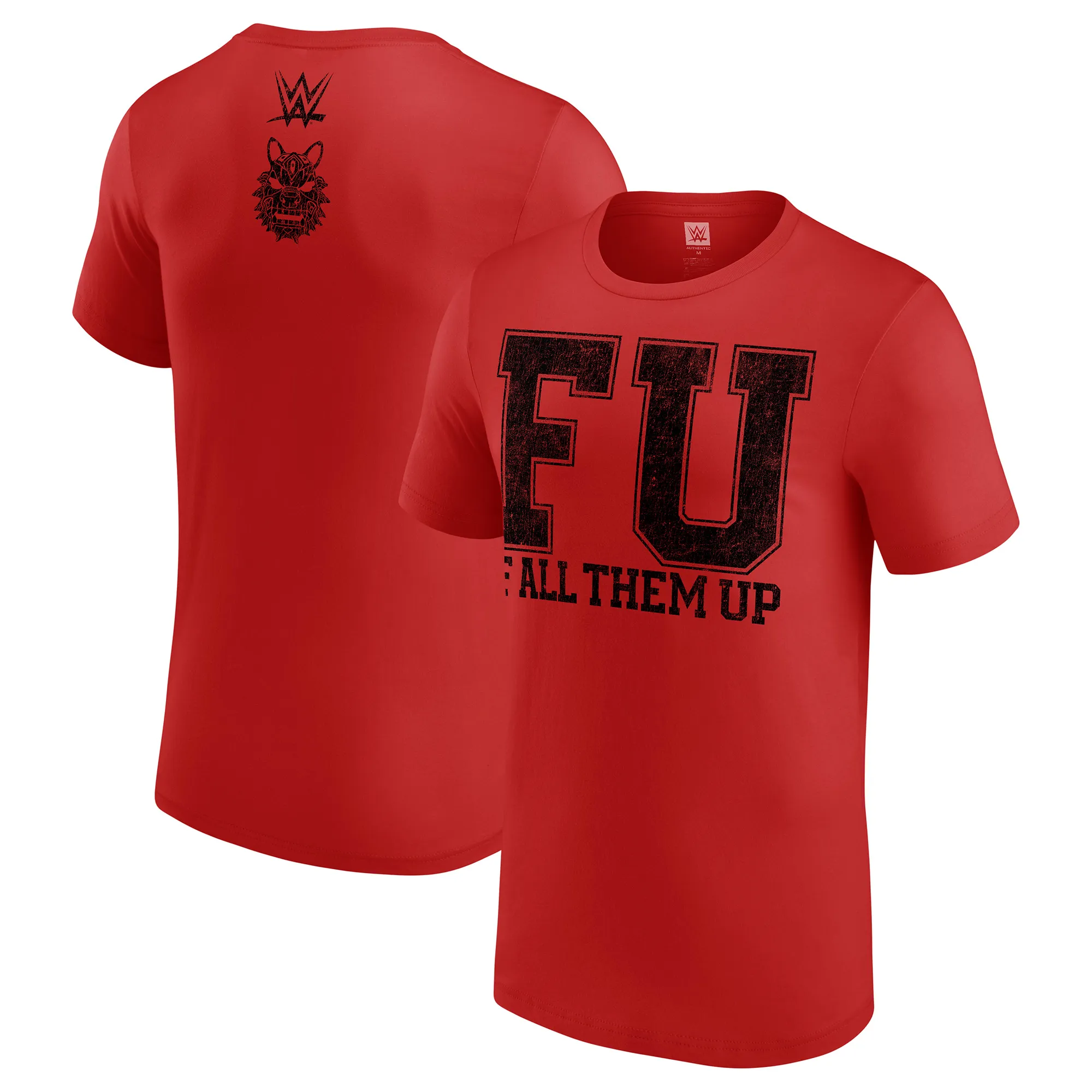 Men's Red Jacob Fatu FU T-Shirt sold by WWE