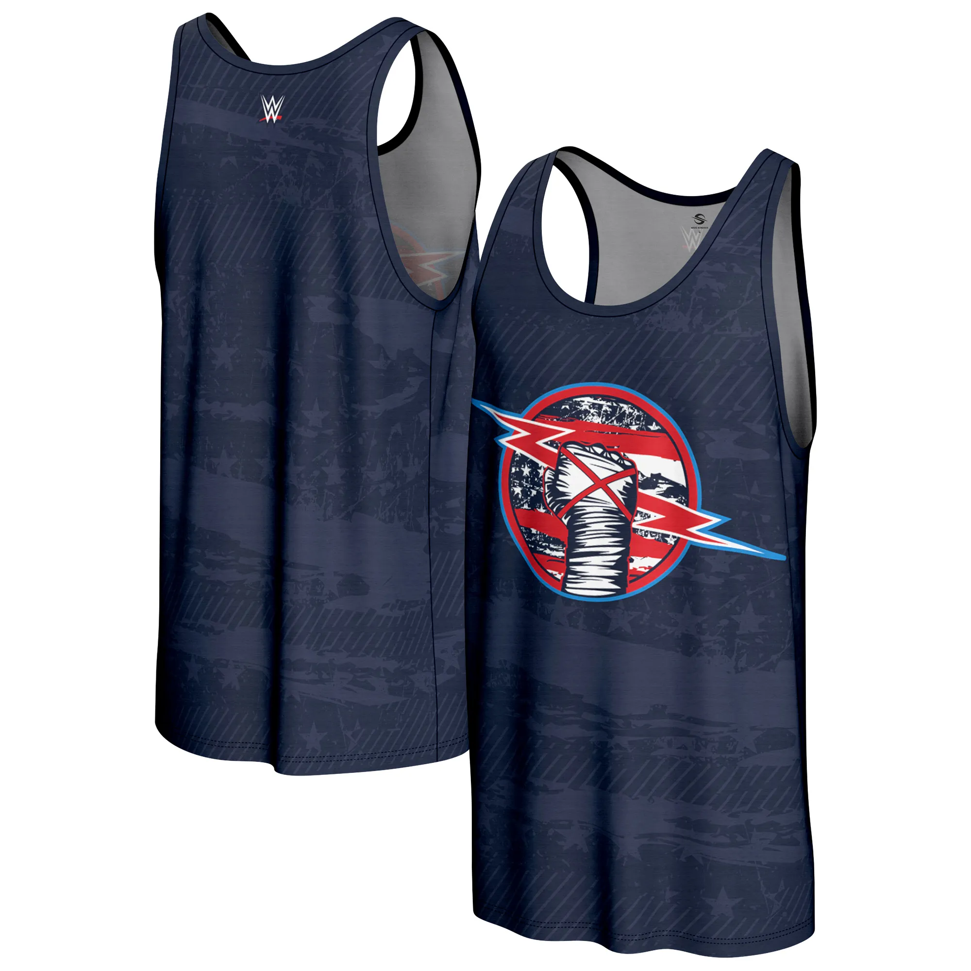 Men's ProSphere Navy CM Punk Americana Tank Top sold by WWE