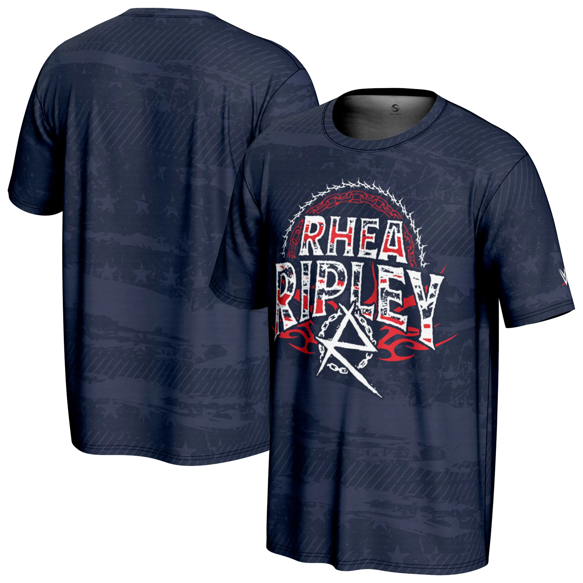 Men's ProSphere Navy Rhea Ripley Americana T-Shirt sold by WWE