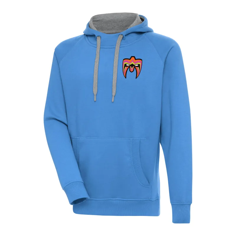 Men's Antigua  Powder Blue The Ultimate Warrior Victory Pullover Hoodie sold by WWE