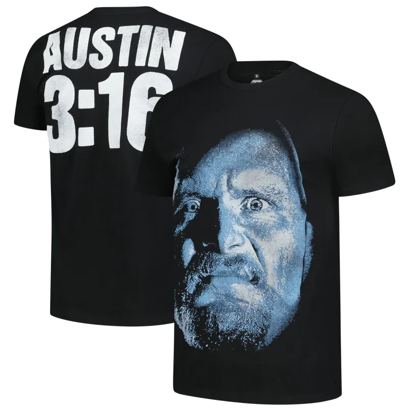 Men's Ripple Junction Black "Stone Cold" Steve Austin Big Graphic T-Shirt sold by WWE