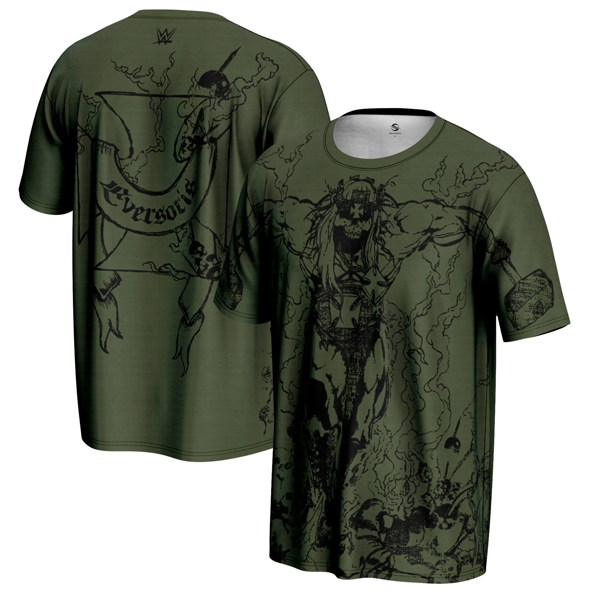 Men's ProSphere Olive Triple H Skull King T-Shirt sold by WWE