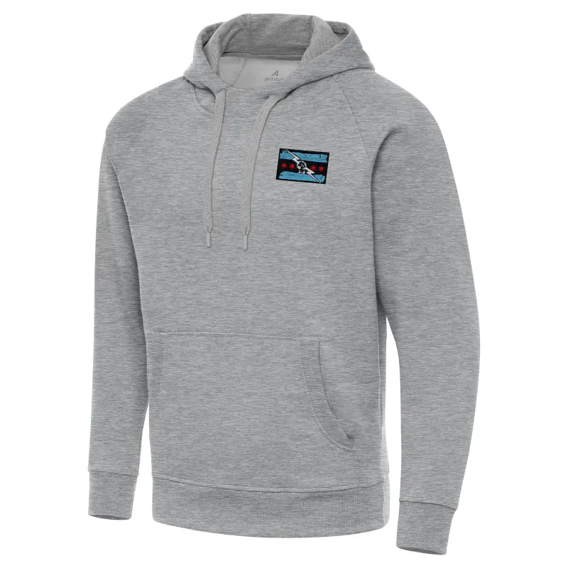 Men's Antigua  Heather Gray CM Punk Victory Pullover Hoodie sold by WWE