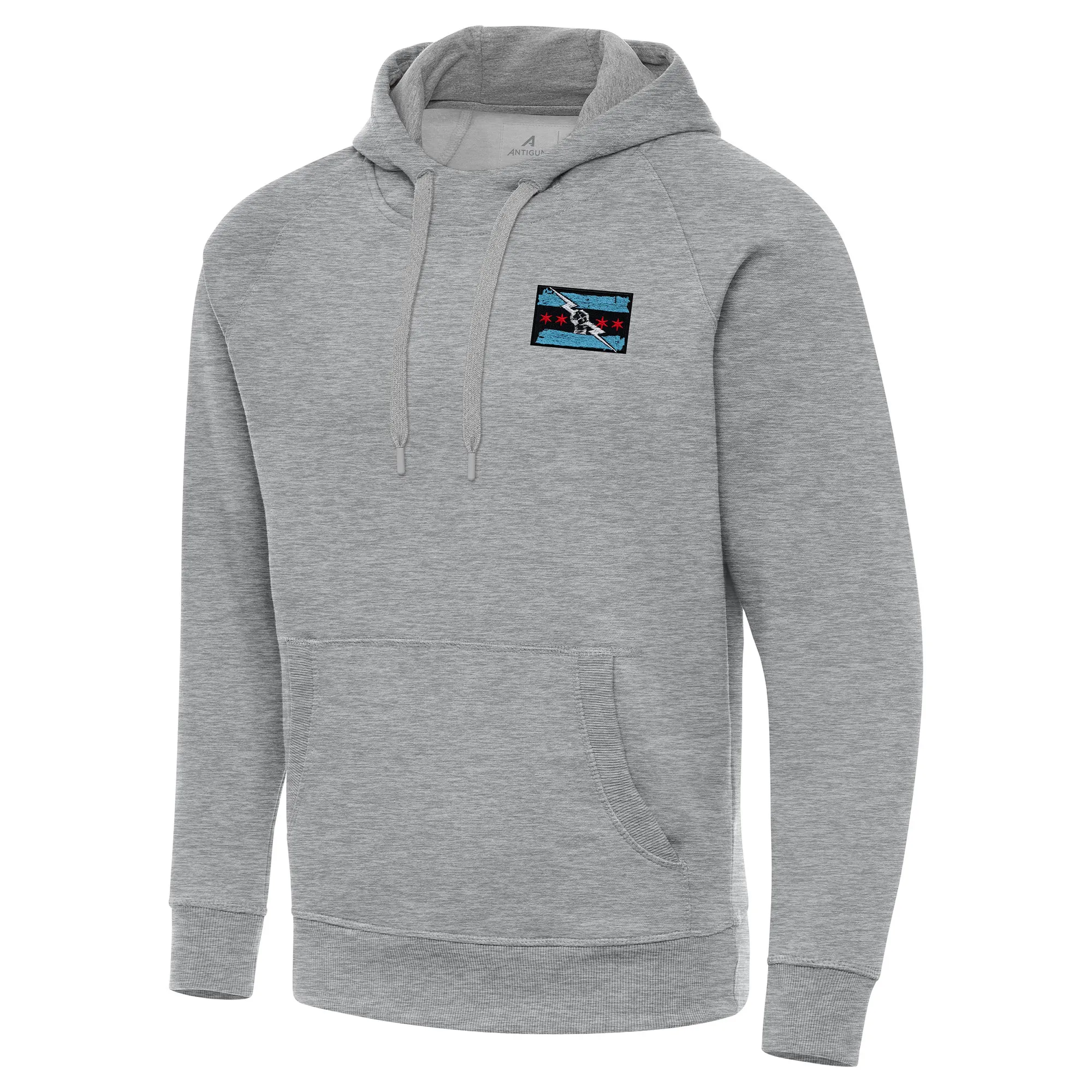 Men's Antigua Heather Gray CM Punk Victory Pullover Hoodie sold by WWE