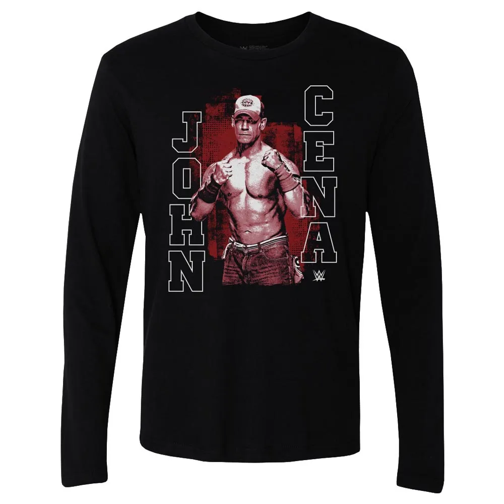 Men's 500 Level Black John Cena Monochrome Long Sleeve T-Shirt sold by WWE