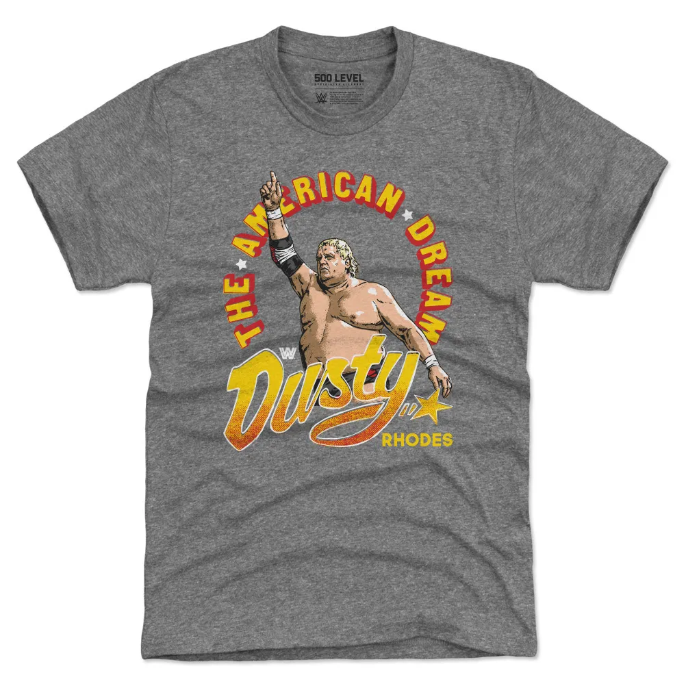 Men's 500 Level Heather Gray Dusty Rhodes The American Dream Premium T-Shirt sold by WWE