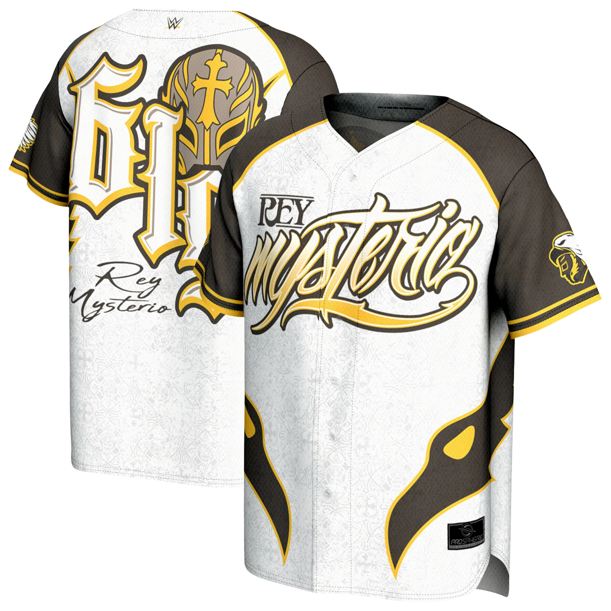 Men's ProSphere White Rey Mysterio 619 Baseball Jersey sold by WWE
