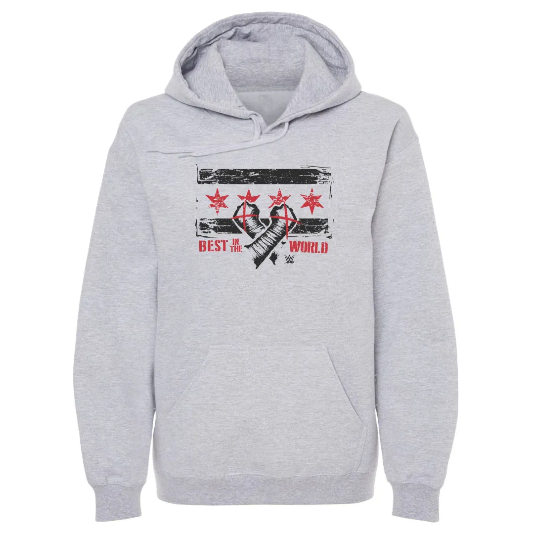 Men's 500 Level Gray CM Punk Chicago Flag Pullover Hoodie sold by WWE