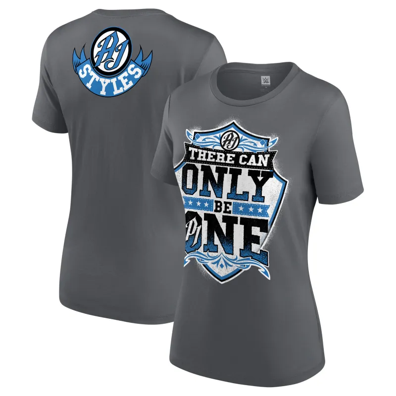 Women's Gray AJ Styles There Can Only Be One T-Shirt sold by WWE