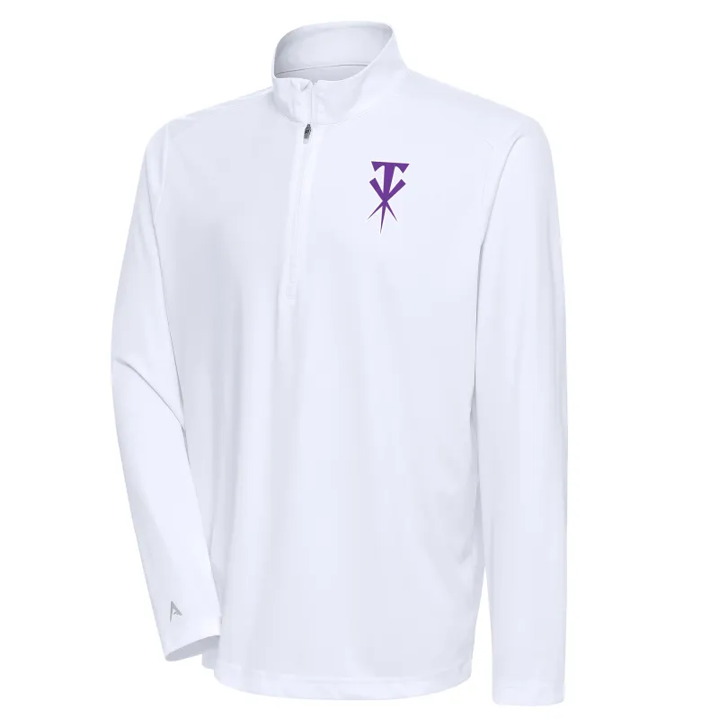 Men's Antigua White The Undertaker Tribute Quarter-Zip Pullover Top sold by WWE