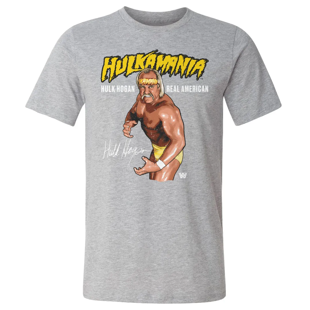 Men's 500 Level Heather Gray Hulk Hogan Hulkamania Pose T-Shirt sold by WWE