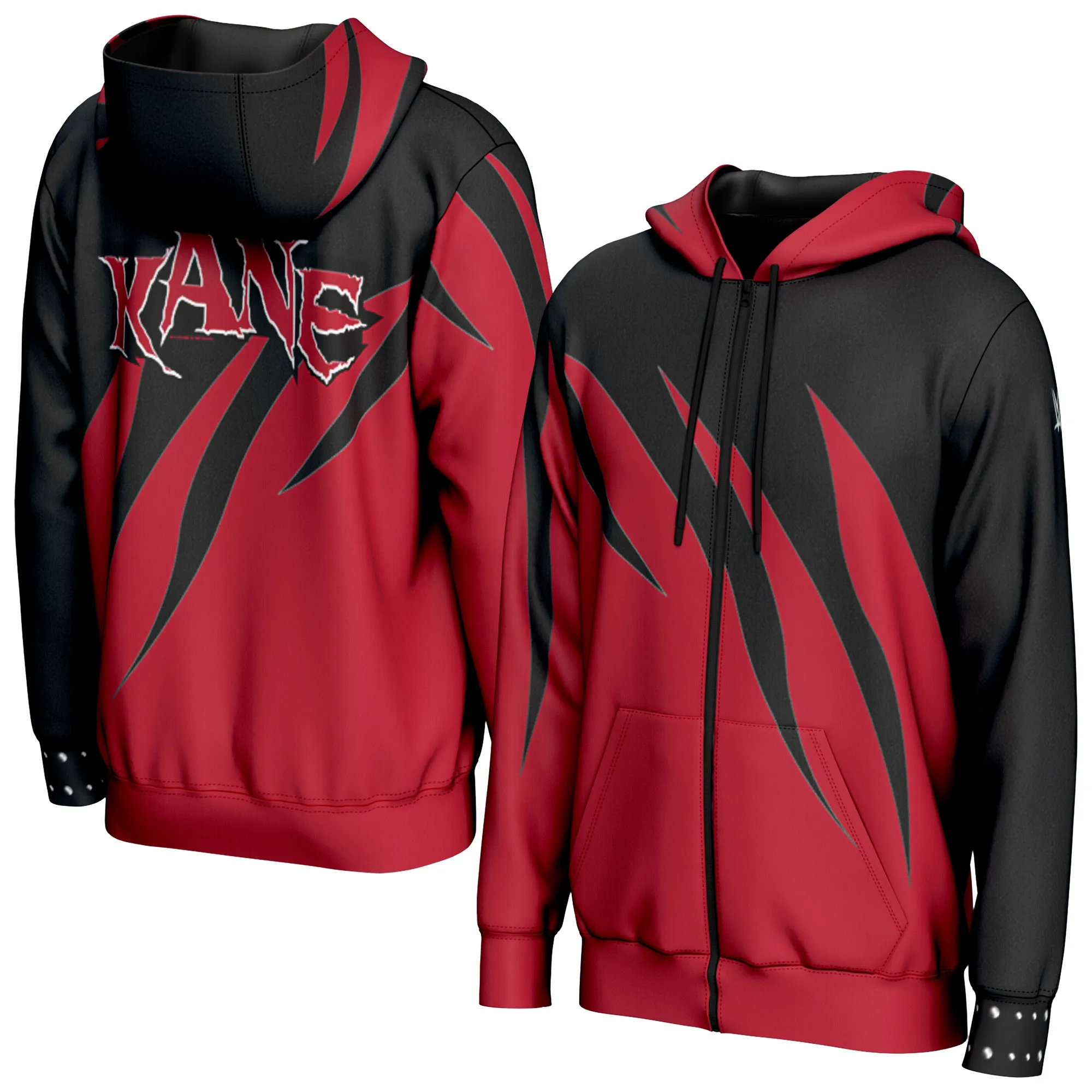 Men's ProSphere Black Kane Flames Full-Zip Hoodie sold by WWE