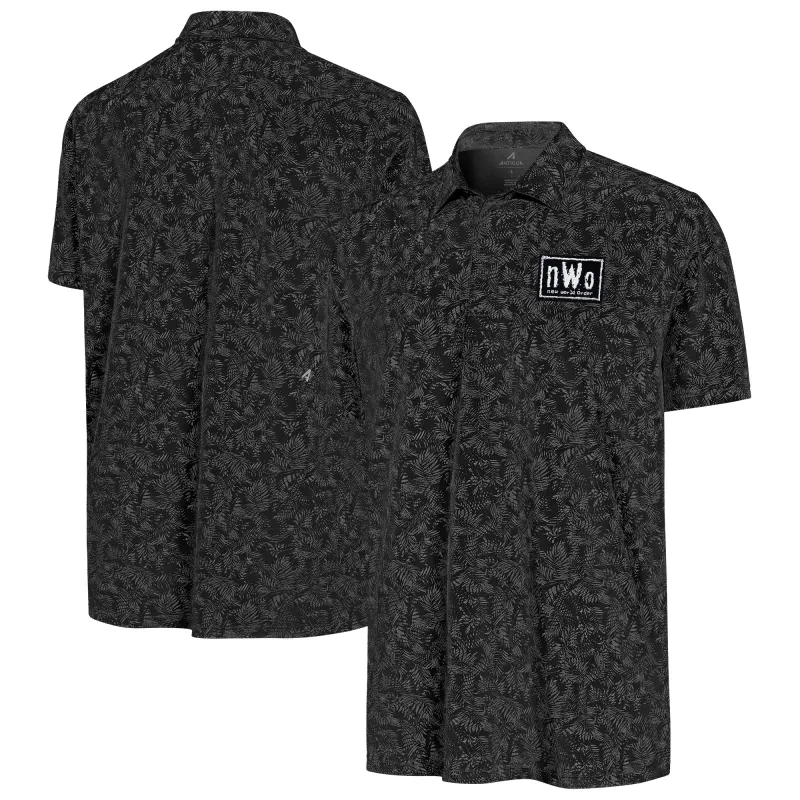 Men's Antigua Black nWo Lush Polo sold by WWE