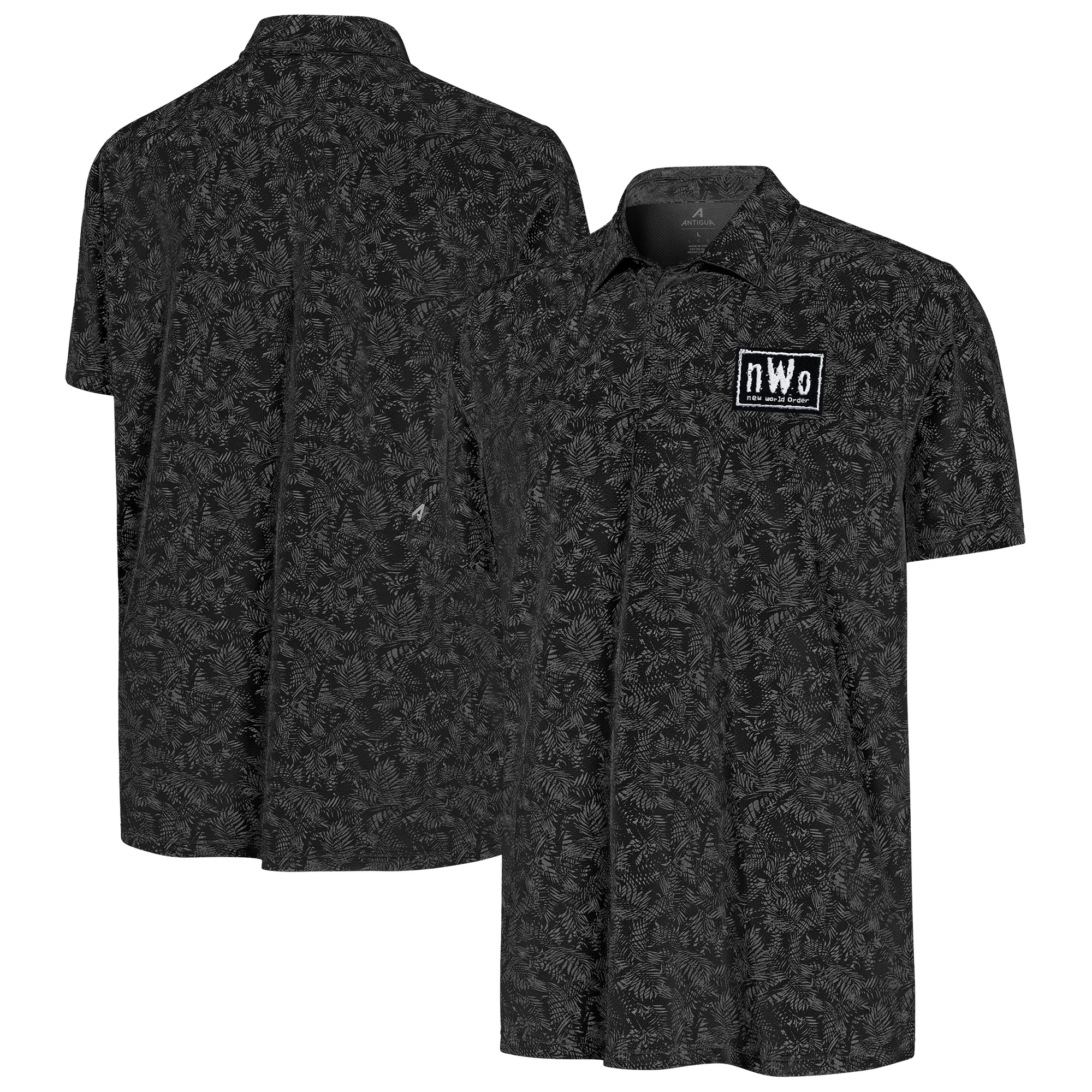 Men's Antigua Black nWo Lush Polo sold by WWE