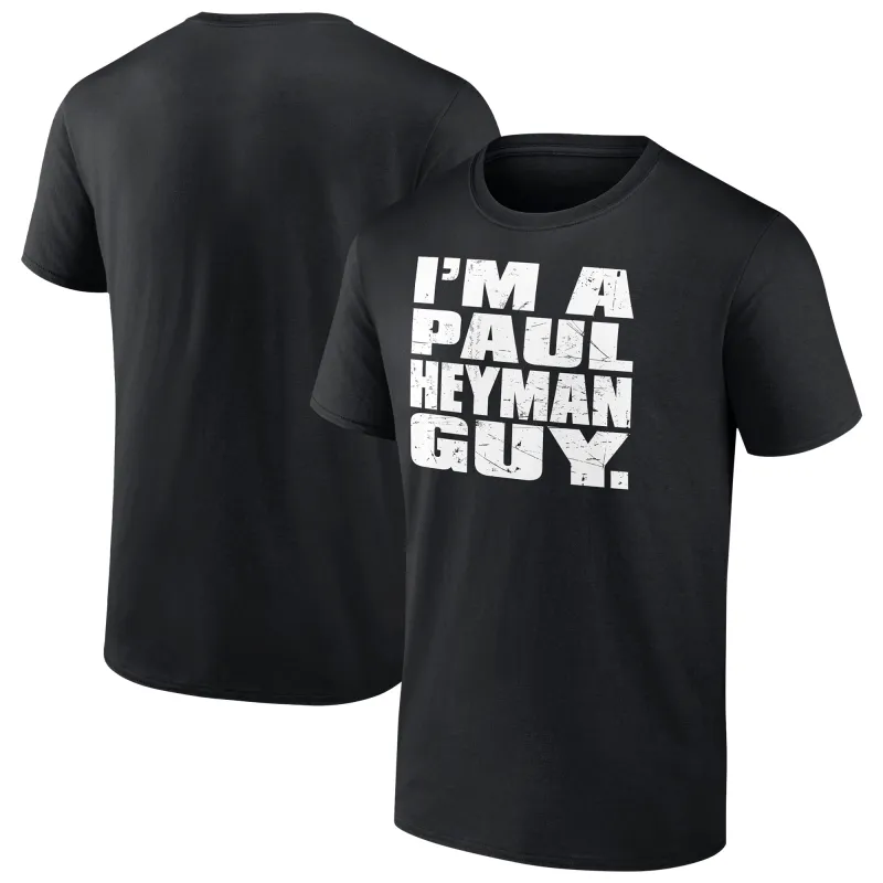 Men's Black Paul Heyman I'm A Paul Heyman Guy T-Shirt sold by WWE