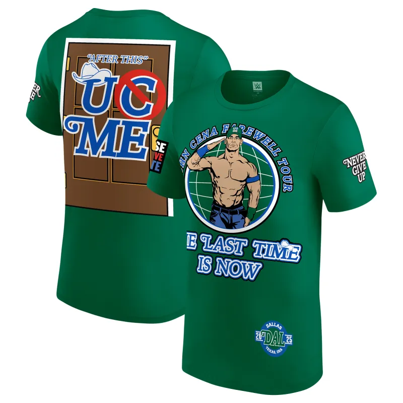 Men's Green John Cena Farewell Tour 2025 Dallas T-Shirt sold by WWE