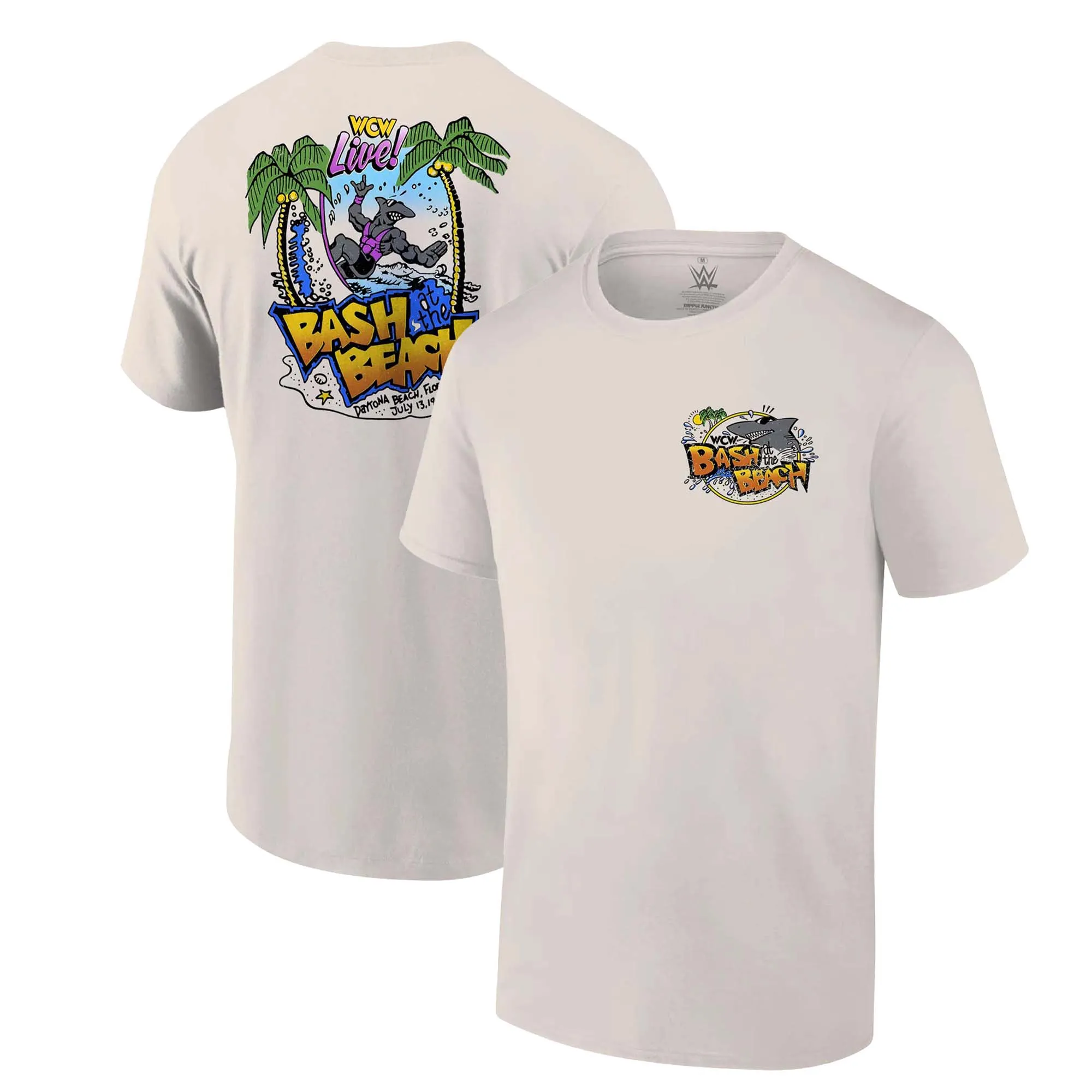 Men's Ripple Junction Tan WCW Bash At The Beach T-Shirt sold by WWE