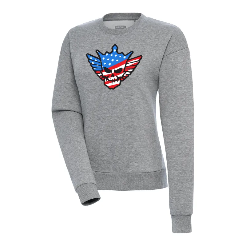 Women's Antigua Heather Gray Cody Rhodes Victory Pullover Sweatshirt sold by WWE